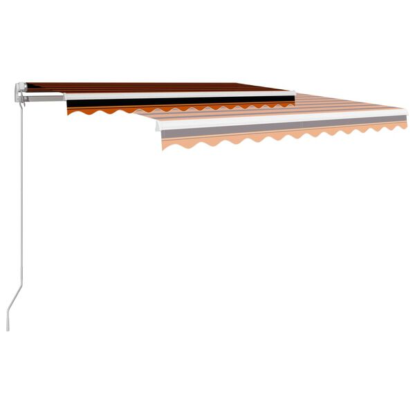 vidaXL Toldo retrátil manual 350x250 cm laranja e castanho
