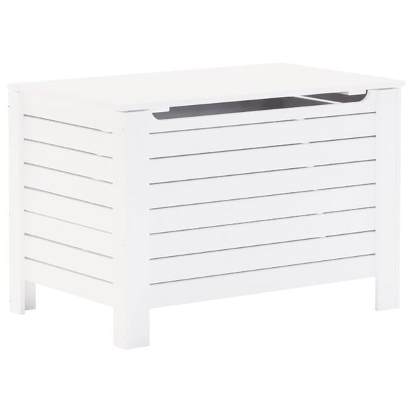 vidaXL Caixa de arruma&ccedil;&atilde;o c/ tampa RANA 80x49x54cm pinho maci&ccedil;o branco