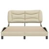 vidaXL Estrutura de cama sem colch&atilde;o Hvar 140x190 cm tecido cor creme