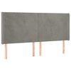 vidaXL Cabeceira cama c/ abas veludo 183x16x118/128 cm cinzento-claro