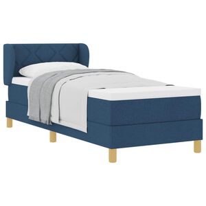 vidaXL Cama Box com cabeceira Azul 80 x 200 cm tecido