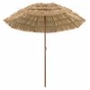 vidaXL Parasol de Praia Natural 255 x 255 x 255 cm Poli&eacute;ster e A&ccedil;o
