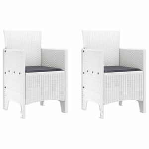 vidaXL Cadeira de Jardim 2 pcs Branco 53 x 49 x 85 cm Polipropileno