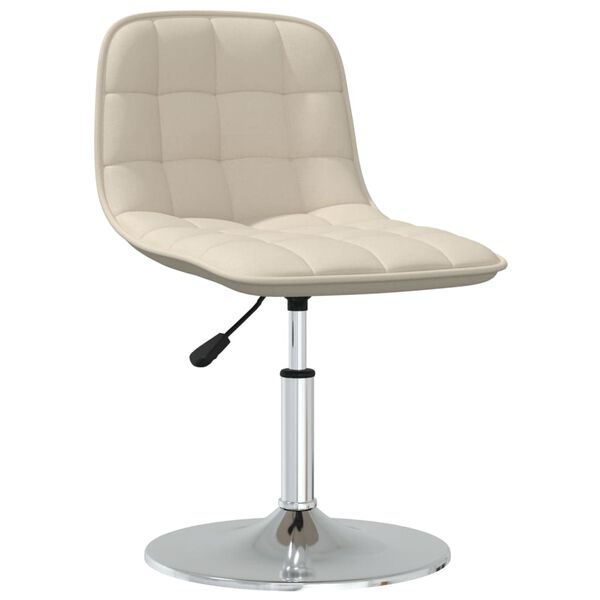 vidaXL Cadeira de jantar girat&oacute;ria tecido cor creme
