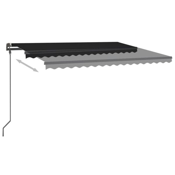 vidaXL Toldo autom&aacute;tico com LED e sensor de vento 4,5x3 m antracite