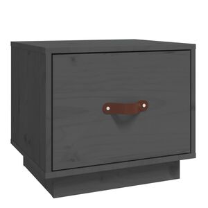 vidaXL Mesa de cabeceira 40x34x45 cm madeira de pinho maci&ccedil;a cinza