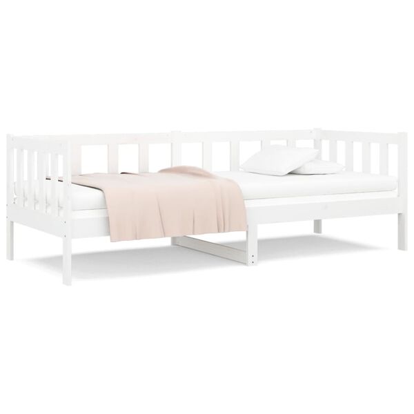 vidaXL Sofá-cama sem colchão 80x200 cm madeira de pinho maciça branco