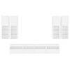vidaXL 7 pcs conjunto de m&oacute;veis de parede para TV com luzes LED branco
