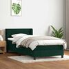 vidaXL Cama com molas/colch&atilde;o 90x220 cm veludo verde-escuro