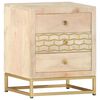vidaXL Mesa de cabeceira 40x30x50 cm madeira mangueira maci&ccedil;a dourado