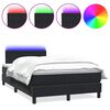 vidaXL Cama box spring c/ colch&atilde;o e LED 120x210 cm veludo preto