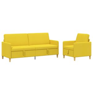 vidaXL Conjunto de Sof&aacute; com Armazenamento 2 unid. Amarelo Claro