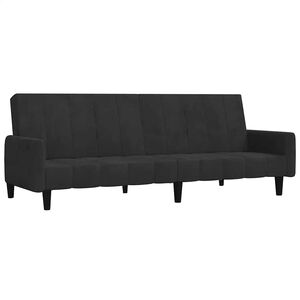 vidaXL Sof&aacute;-cama de 2 lugares veludo preto