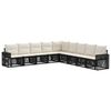 vidaXL Conjunto de Sof&aacute; de Jardim 9 unid. Preto e Branco Creme vime PE