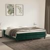 vidaXL Cama com molas/colch&atilde;o 160x200 cm veludo verde-escuro