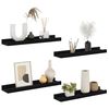 vidaXL Prateleiras de parede 4 pcs 40x9x3 cm preto