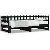 vidaXL Sofá-cama de puxar 2x(90x200) cm pinho maciço preto