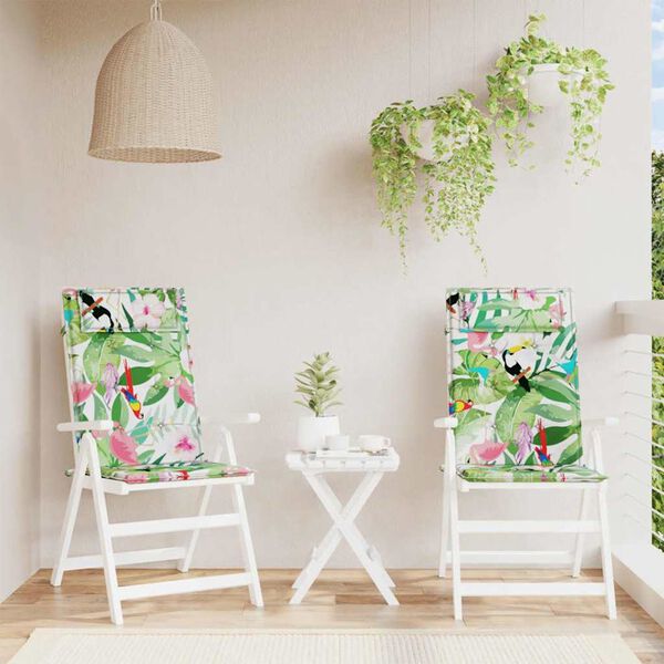 vidaXL Almofadões p/ cadeira encosto alto 2 pcs tecido oxford multicor