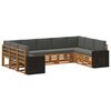 vidaXL Conjunto de Sof&aacute; Sectional 9 pcs Natural e Antracite Poli&eacute;ster