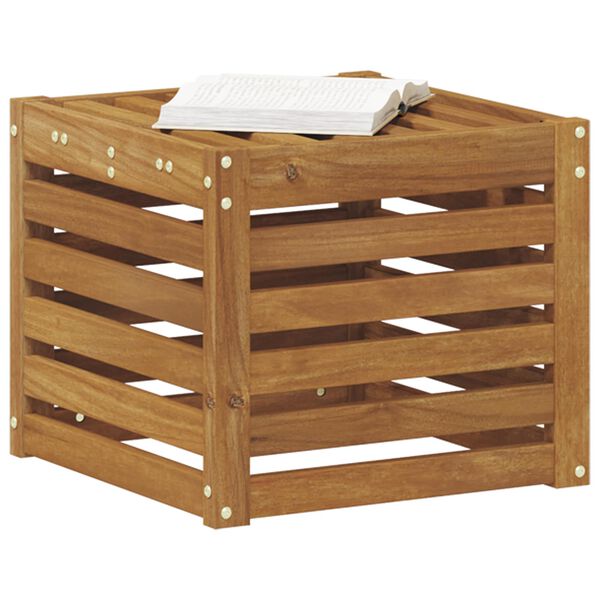 vidaXL Bancada de P&aacute;tio ao Ar Livre Natural 43 x 43 x 37 cm