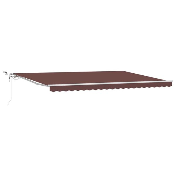 vidaXL Toldo retr&aacute;til autom&aacute;tico com luz LED 500x300 cm castanho