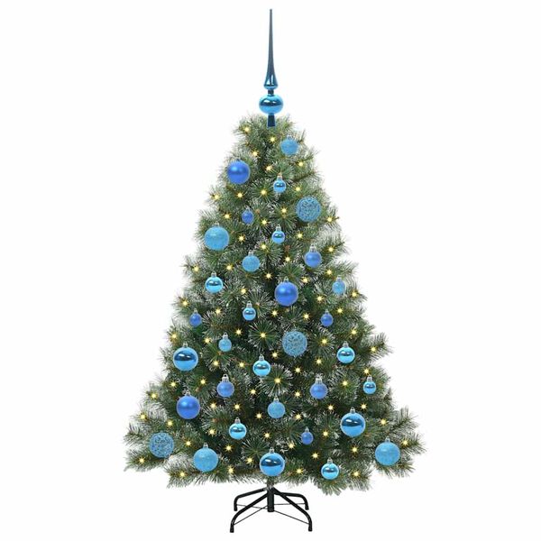vidaXL Árvore de Natal Artificial com 150 LEDs Verde 120 cm PE e PVC