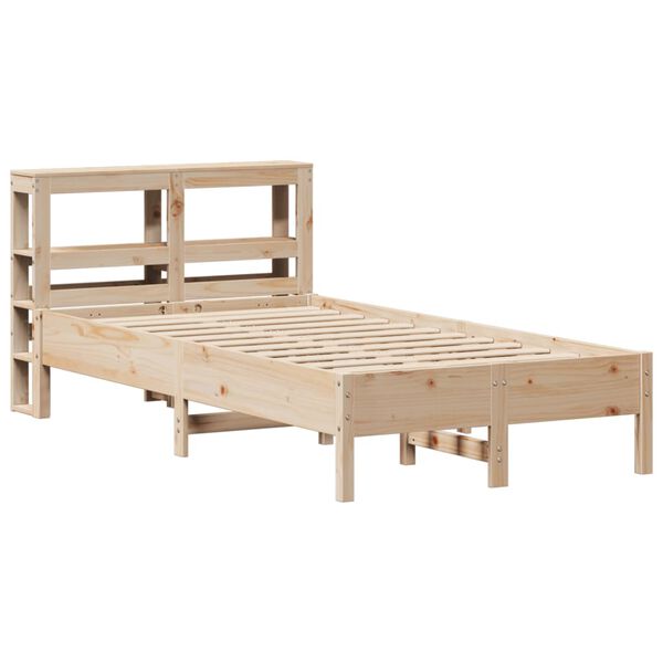 vidaXL Cama sem colchão 75x190 cm madeira de pinho maciça