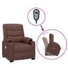 vidaXL Poltrona de massagens elevat&oacute;ria couro artificial castanho