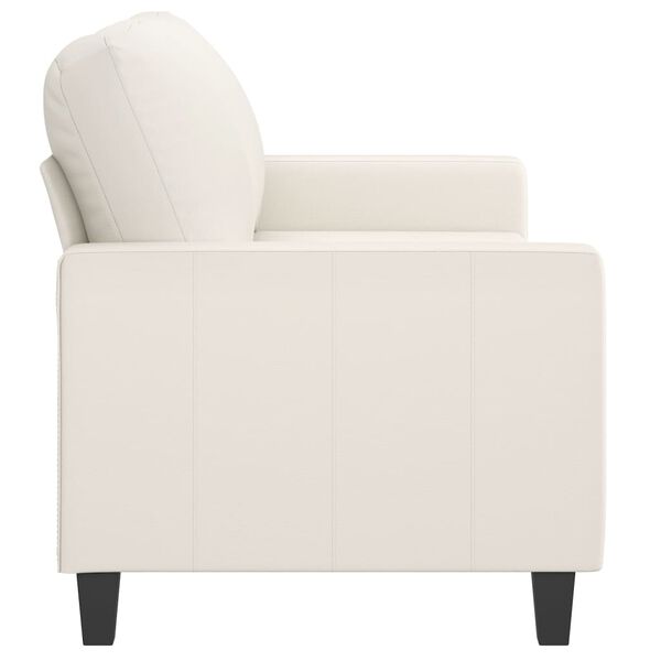 vidaXL Sof&aacute; de 2 lugares 140 cm couro artificial cor creme