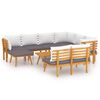 vidaXL 9 pcs conjunto lounge de jardim com almofad&otilde;es ac&aacute;cia maci&ccedil;a