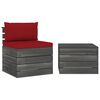 vidaXL 2 pcs conjunto lounge de paletes com almofad&otilde;es pinho maci&ccedil;o