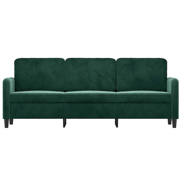 vidaXL Sof&aacute; de 3 lugares 180 cm veludo verde-escuro