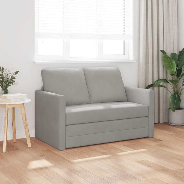 vidaXL Sof&aacute;-cama sem p&eacute;s 122x204x55 cm veludo cinzento-claro