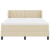 vidaXL Cama Box com colch&atilde;o com cabeceira Creme 140 x 190 cm tecido