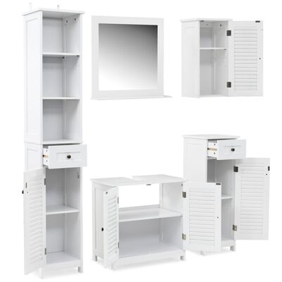 vidaXL Conjunto de mobiliário de casa de banho 5 pcs branco