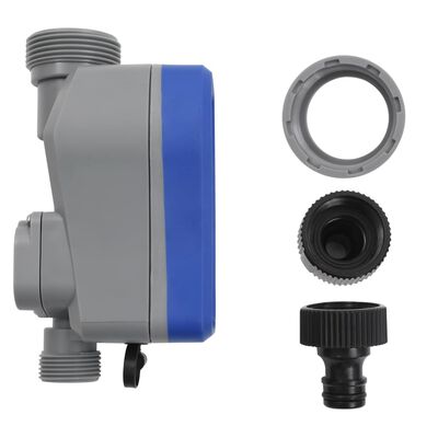vidaXL Temporizador água digital c/ saída única e sensor de humidade