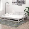 vidaXL Estrutura sof&aacute;-cama de puxar 2x(90x200) cm pinho maci&ccedil;o branco
