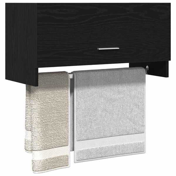 vidaXL Guarda-roupa com gaveta Carvalho Preto 70 x 32,5 x 35 cm