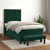 vidaXL Cama com molas/colch&atilde;o 90x200 cm veludo verde-escuro