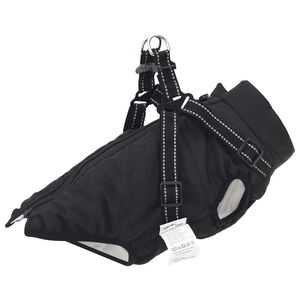 vidaXL Casaco para C&atilde;es Preto L32 Velo e Poli&eacute;ster