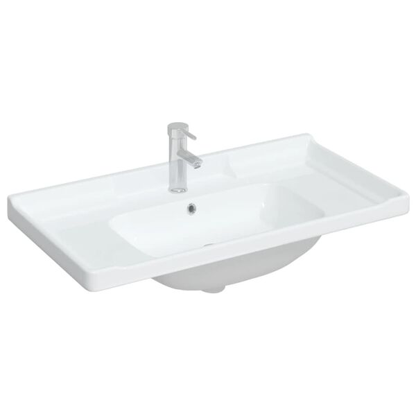 vidaXL Lavat&oacute;rio casa de banho retangular 91,5x48x23cm cer&acirc;mica branco