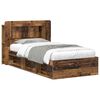 vidaXL Estrutura de Cama com Armazenamento Madeira antiga 75 x 190 cm