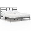 vidaXL Estrutura de cama 200x200 cm madeira maci&ccedil;a cinzento