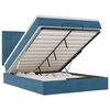 vidaXL Estrutura de cama otomana colch&otilde;es 140x200cm veludo azul escuro