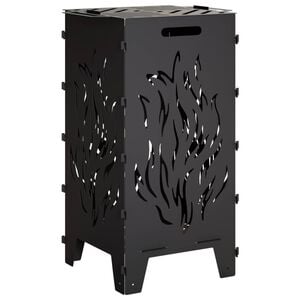 vidaXL Fire Pit Preto 47 x 38 x 75 cm A&ccedil;o