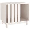 vidaXL Casota para c&atilde;es 70x50x62 cm madeira de pinho maci&ccedil;a branco