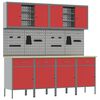 vidaXL Arm&aacute;rio de Trabalho com gaveta com bloqueio 10 unid. Vermelho