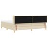 vidaXL Cama Box com colch&atilde;o com cabeceira Creme 200 x 200 cm Poli&eacute;ster