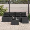 vidaXL Conjunto de Sof&aacute; de Jardim 6 pcs Preto vime PE