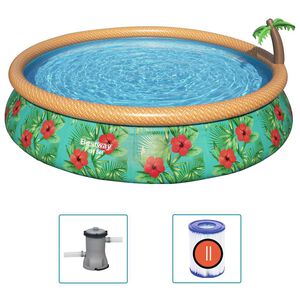 Bestway Conjunto piscina insufl&aacute;vel Fast Set Paradise Palms 457x84 cm
